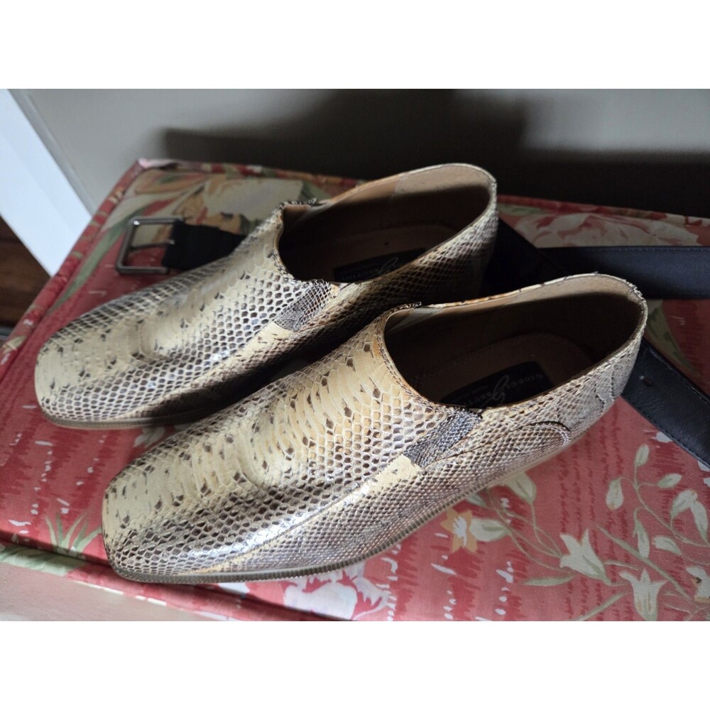 GIORGIO BRUTINI 'Felix' Men's Slip-On Shoes Genuine Snake Undyed Natural
